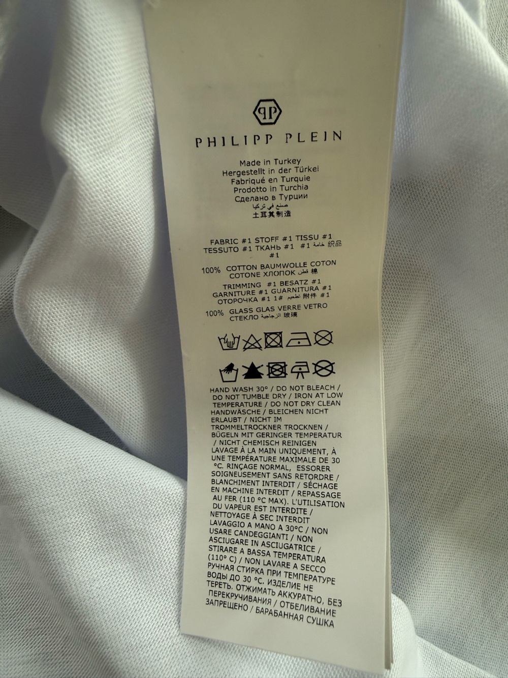 Philipp Plein Gothic Plein Stones White Skull T-Shirt NWT Size XXL - Picture 7 of 7